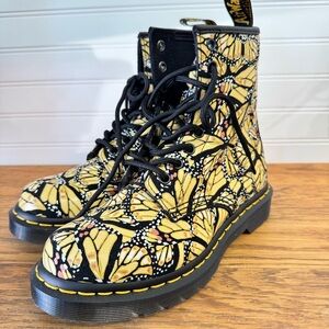 Size 6 - Womens Dr. Martens 1460 8-Eye Boot Butterfly Yellow Boots Shoes New